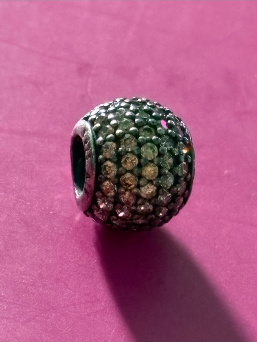 Pandora champagne Pave Crystal Round Charm